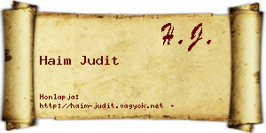 Haim Judit névjegykártya